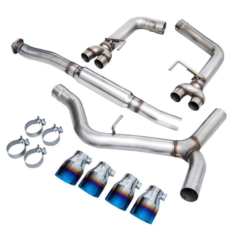 AWE Tuning Sedan Track Edition Exhaust - Vapor Blue Quad Tips for 12-14 Subaru WRX/STI - view 3