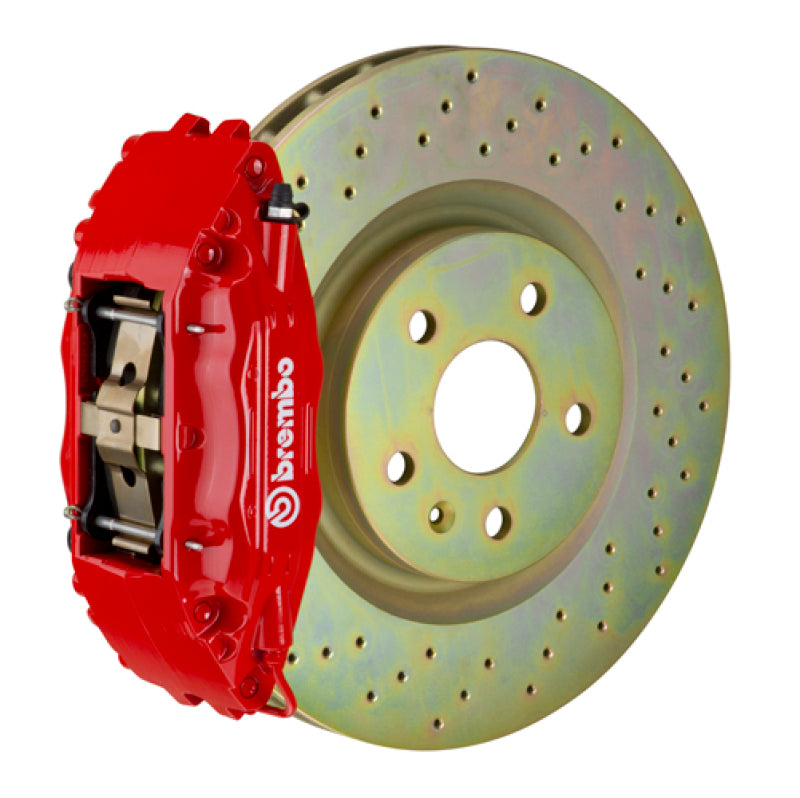 Brembo Front GT BBK 4 Piston Cast 326 x30 1pc Rotor Drilled-Red for 15-21 Subaru WRX
