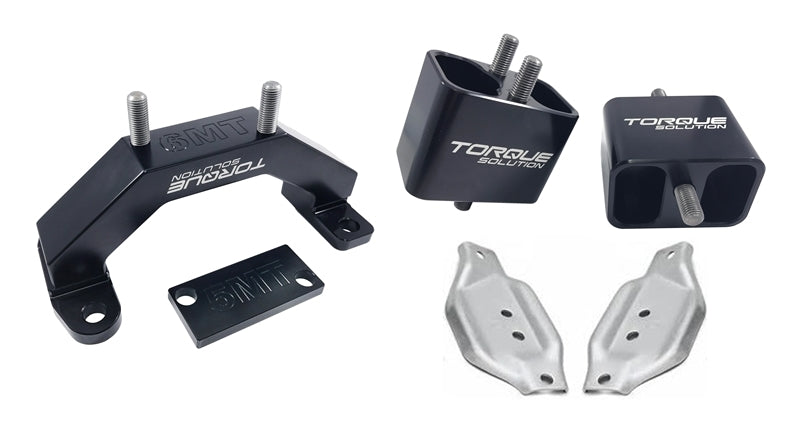 Torque Solution Solid Billet Engine Transmission Mounts with Mount Plates for 02-14 Subaru WRX