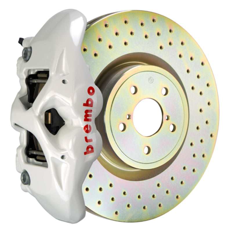 Brembo Front GT BBK 4 Piston Cast 326 x30 1pc Rotor Drilled- White for 02-07 Subaru WRX/Impreza