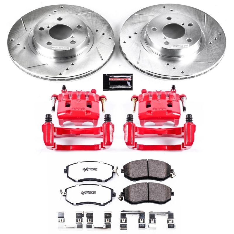 PowerStop Power Stop Front Z26 Street Warrior Brake Kit with Calipers for 11-16 Subaru Impreza