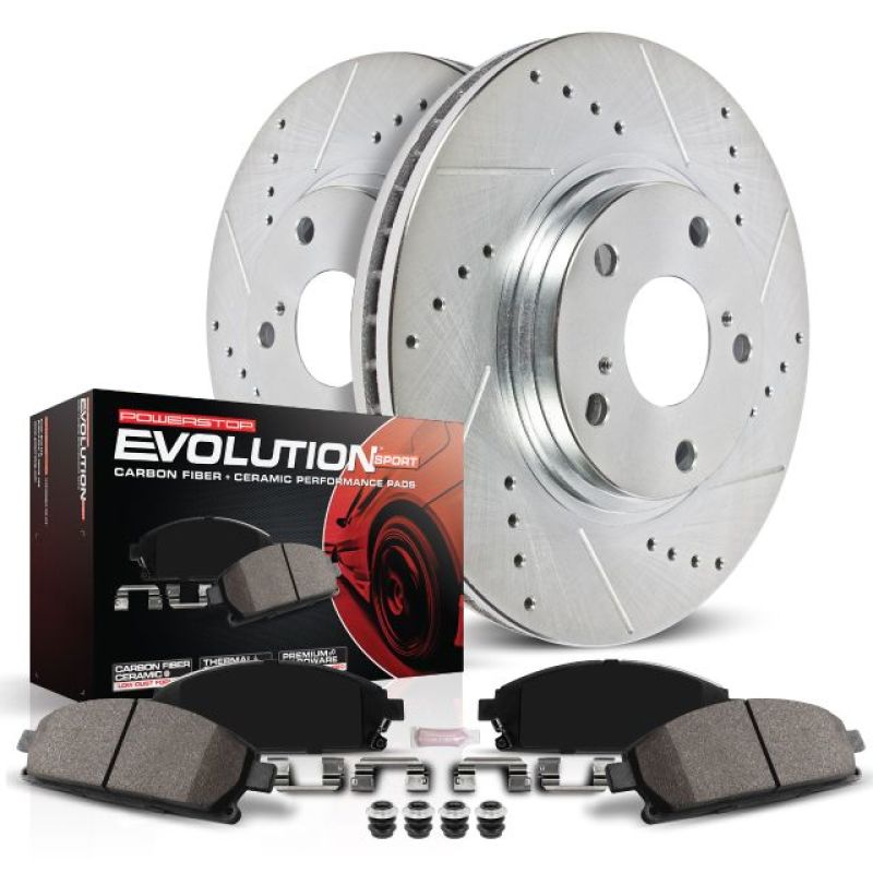 PowerStop Power Stop Front Z23 Evolution Sport Brake Kit for 97-01 Subaru Impreza - view 2