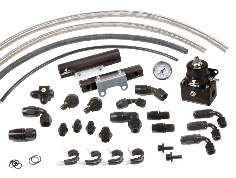 Aeromotive Top Feed Fuel Rail Kit - Black for 04-14 Subaru WRX/STI