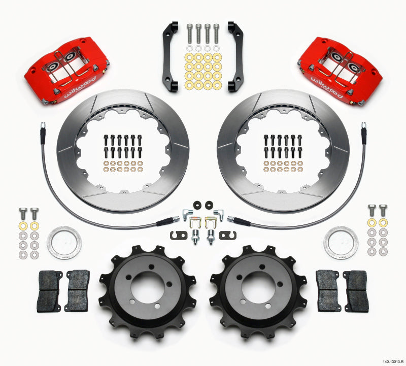 Wilwood Dynapro Radial Rear Kit 12.88in Red with Lines for 2006-2007 Subaru WRX