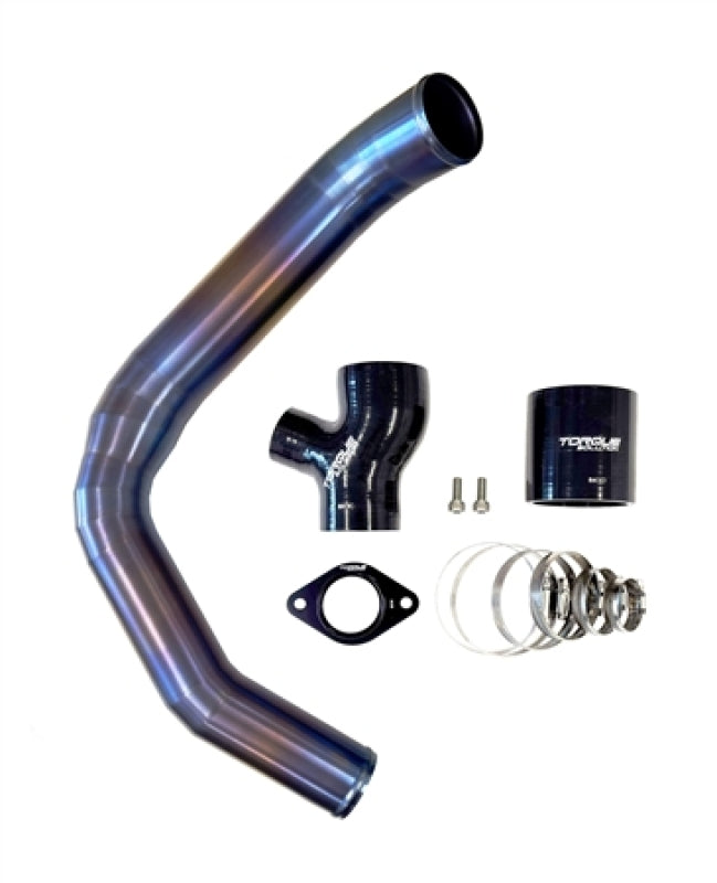 Torque Solution Top Mount Charge Pipe - Titanium Burnt Purple Blue for 15-21 Subaru WRX