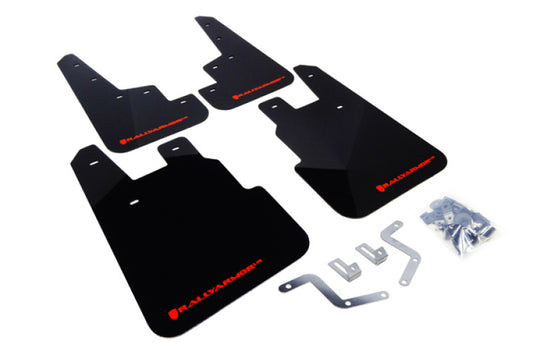 Rally Armor Black Mud Flap with Red Logo