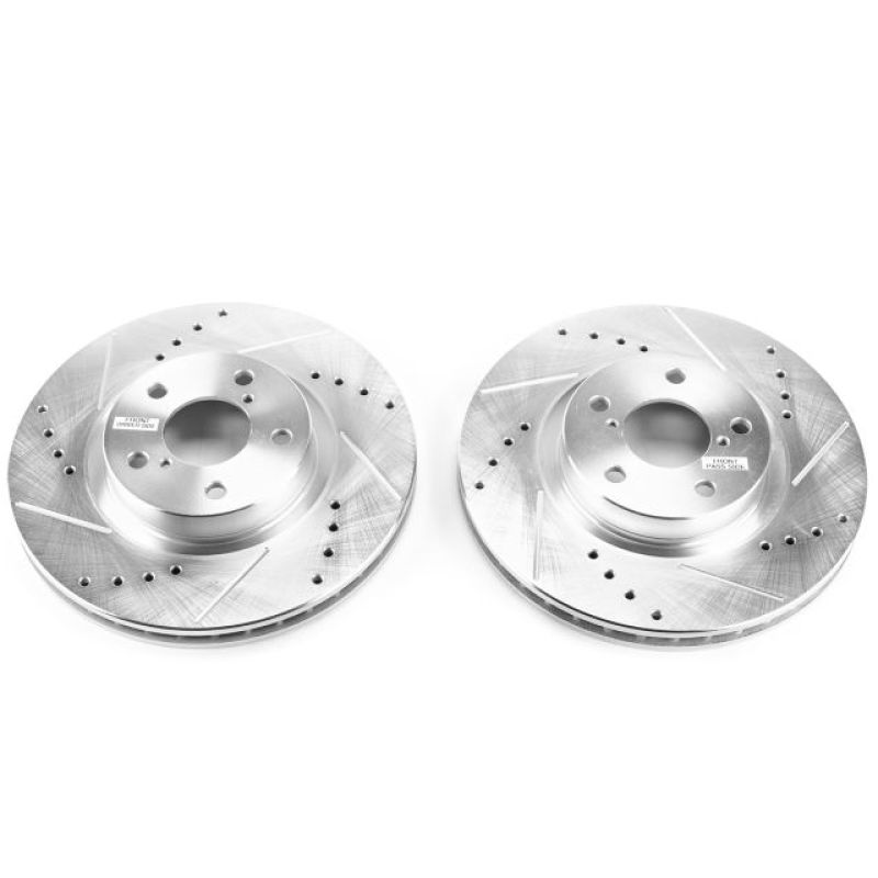 PowerStop Power Stop Front Evolution Drilled Slotted Rotors - Pair for 17-19 Subaru Impreza