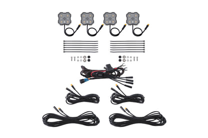 Diode Dyamics Rock Light - Amber/White - M8 4-Pack