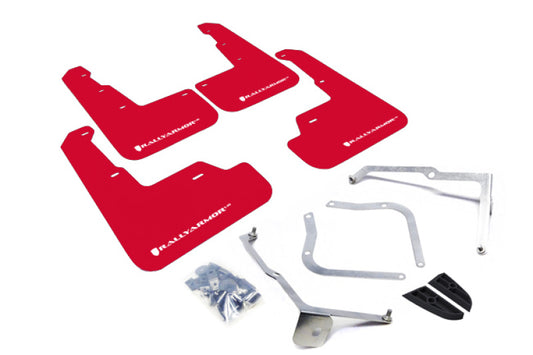 Rally Armor Red UR Mud Flap with White Logo for 15-21 Subaru WRX/STI