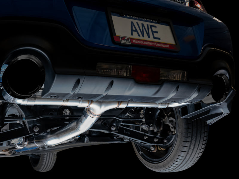 AWE Tuning BRZ Toyota GR86 Toyota 86 Track Edition Cat-Back Exhaust- Diamond Black Tips - view 10