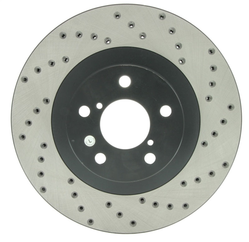Stoptech Drilled Left Front Rotor for 02-10 Subaru WRX - view 3