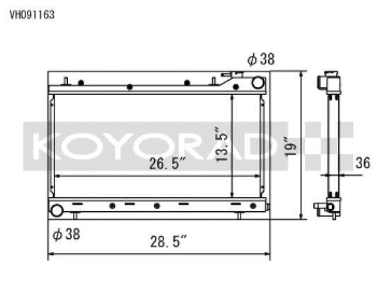 Koyo RS Outback Performance Radiator for 99-01 Subaru Impreza