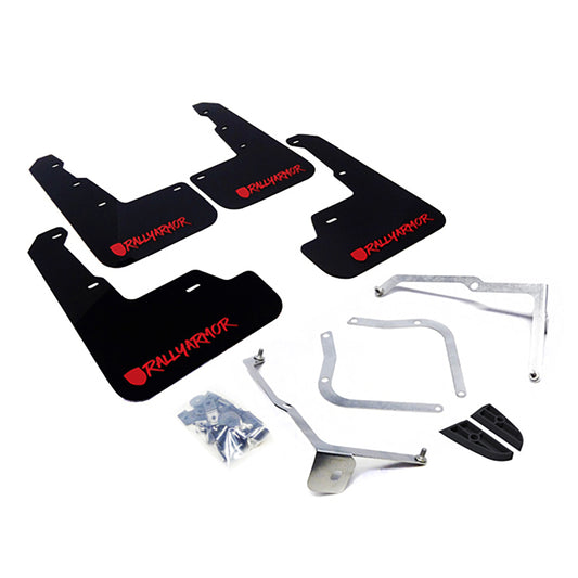 Rally Armor Black UR Mud Flap with Red Altered Font Logo for 15-21 Subaru WRX/STI