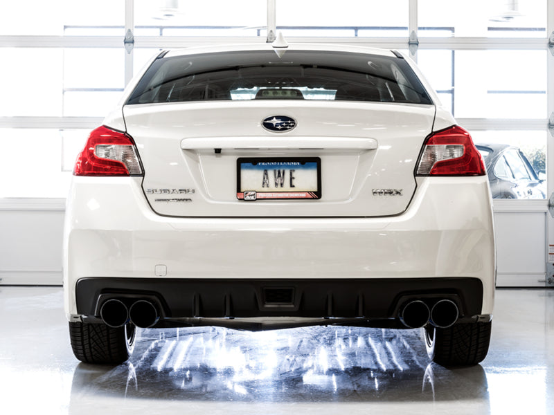 AWE Tuning + VA Sedan Touring Edition Exhaust - Diamond Black Tips for 2015 Subaru WRX - view 5