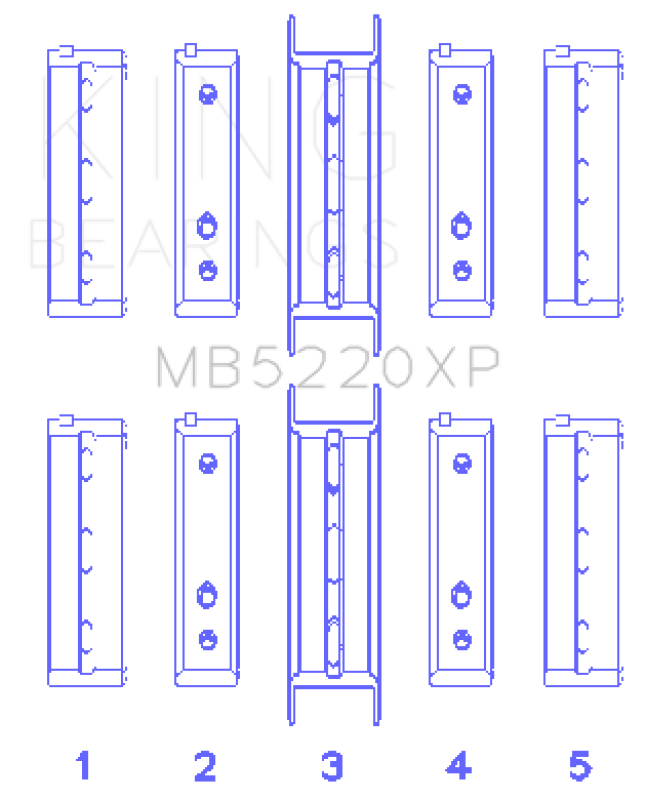 King Engine Bearings King EJ20 EJ22 EJ25 Flange #3 Position Performance Main Bearing Set - Size STDX for Subaru WRX/STI - view 2