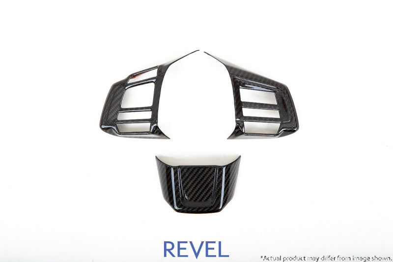 Revel GT Dry Carbon Steering Wheel Insert Covers - 3 Pieces for 15-18 Subaru WRX/STI