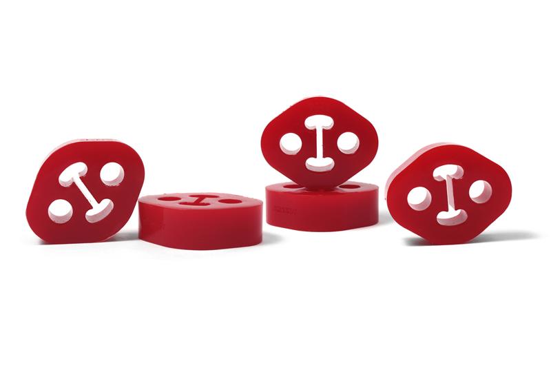 Perrin Performance PERRIN Universal 12mm ID 1.5in. Hole Offset Exhaust Hanger - Red - view 3