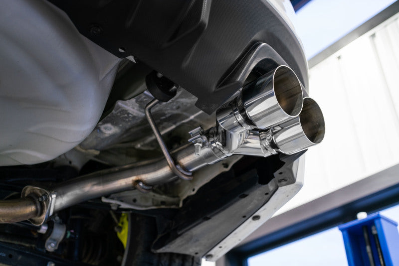 MBRP 2.5in Dual Split Rear Exit with 3.5in CF Tips - T304 for 15-19 Subaru WRX/STI - view 2