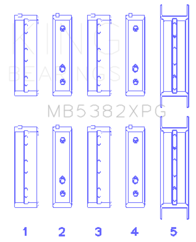 King Engine Bearings King EJ20 EJ22 EJ25 Tri-Metal Perf Main Bearing Set - Size +0.25mm - view 2