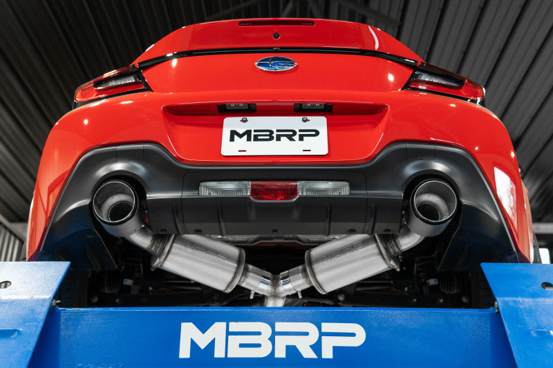 MBRP BRZ 3in Dual Split Rear Cat Back with CF Tips- T304 - view 4