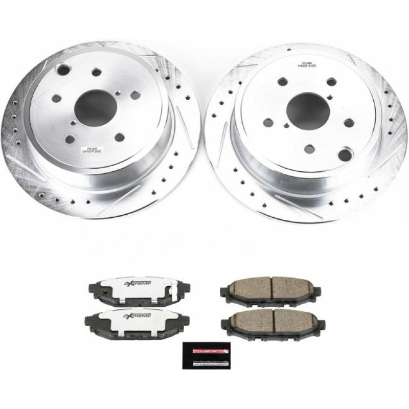 PowerStop Power Stop Rear Z26 Street Warrior Brake Kit for 15-19 Subaru WRX
