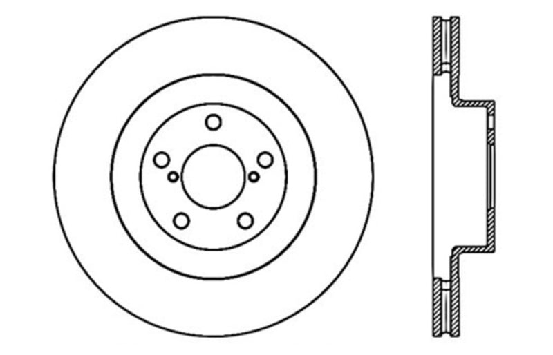 Stoptech Drilled Left Front Rotor for 02-10 Subaru WRX - view 10
