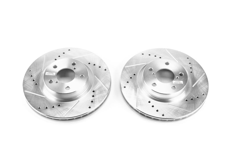 PowerStop Power Stop Front Evolution Drilled Slotted Rotors - Pair for 17-19 Subaru Impreza - view 2