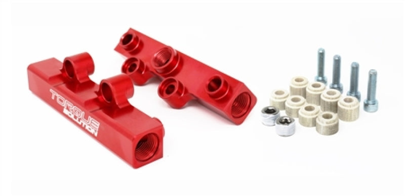 Torque Solution Top Feed Fuel Rails: - Red for 02-14 Subaru WRX/STI