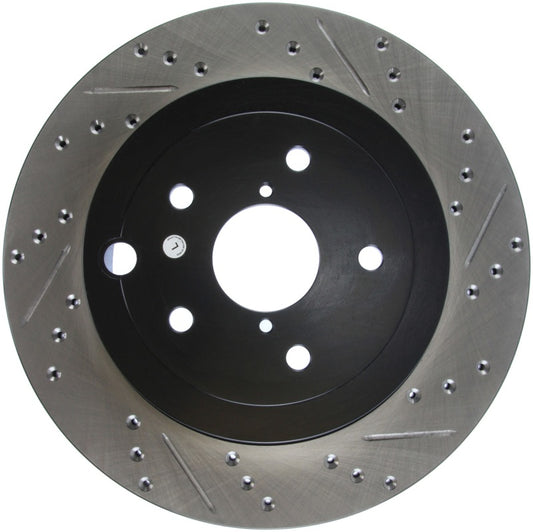 Stoptech 08+ Slotted Drilled Sport Brake Rotor for 05-07 Subaru STI