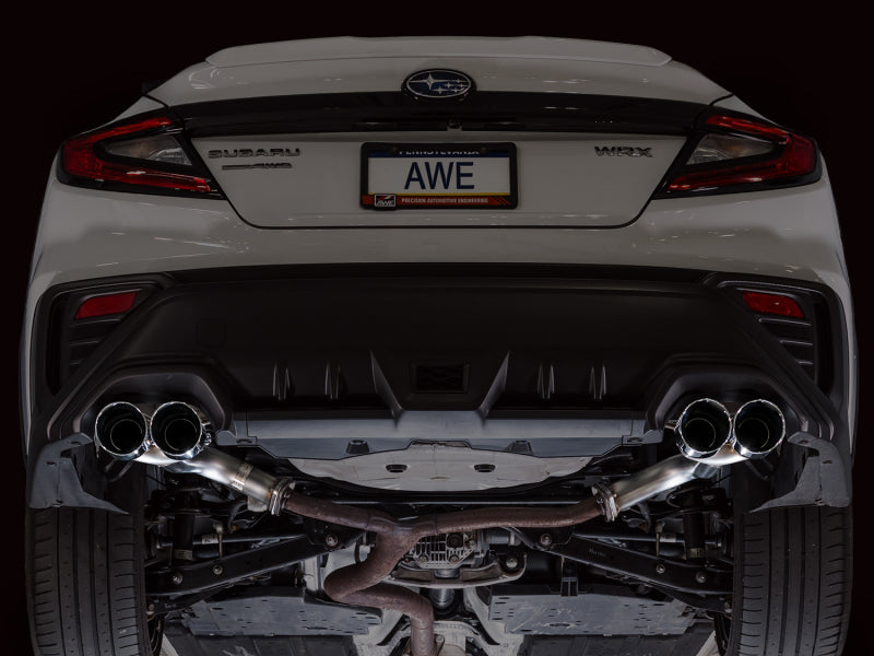AWE Tuning VB Track Edition Axle-Back Exhaust - Chrome Silver Tips for 22-25 Subaru WRX - view 7