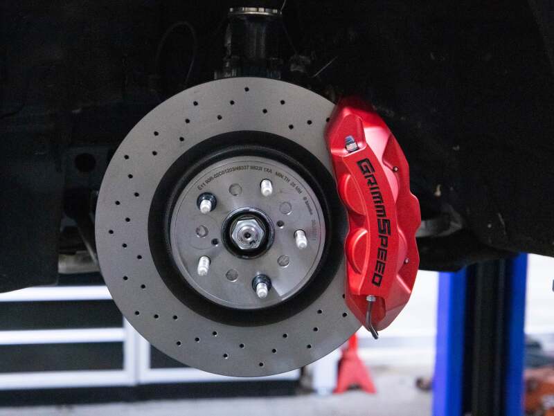 GrimmSpeed 4-Piston Brake Caliper Kit - Red for 02-21 Subaru WRX/STI - view 6