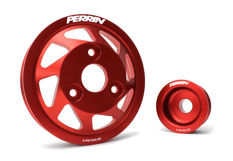 Perrin Performance PERRIN Crosstrek Lightweight Water Pump Pulley - Red for 15-21 Subaru WRX - view 8