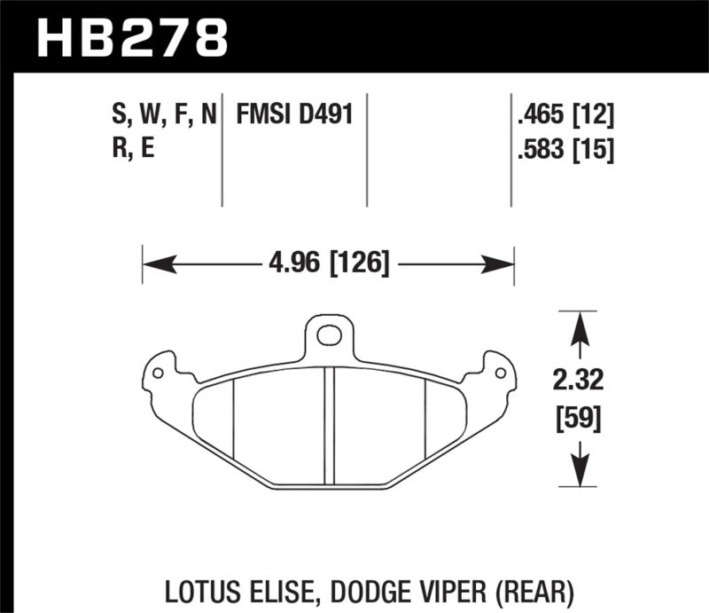 Hawk Performance Hawk Lotus Elise 12mm Ht-10 Rear Race Brake Pads - view 3
