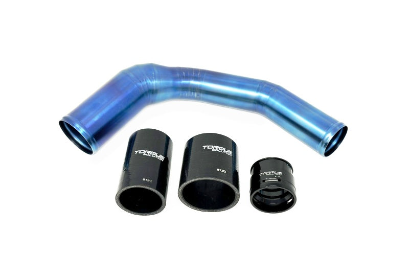 Torque Solution + Ascent Titanium Top Mount Charge Pipe - Burnt Blue for 2022 Subaru WRX