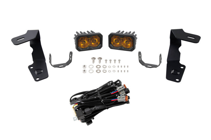 Diode Dynamics Pro Stage Series 2in LED Ditch Light Kit - Yellow Combo for 15-21 Subaru WRX/STI - view 3