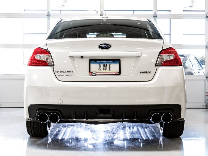 AWE Tuning + VA Sedan Touring Edition Exhaust - Chrome Silver Tips for 2015 Subaru WRX - view 4