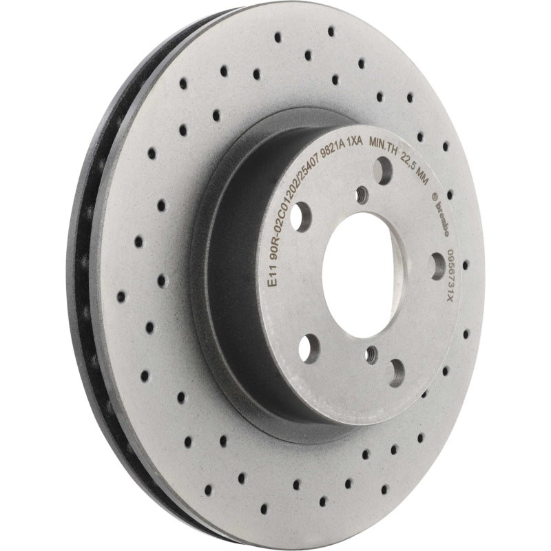 Brembo OE Brembo Front Premium Xtra Cross Drilled UV Coated Rotor for 93-01 Subaru Impreza - view 2