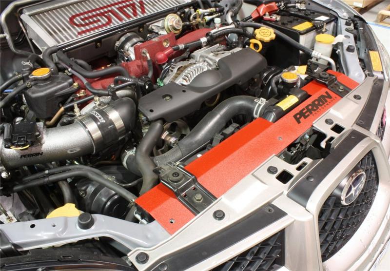 Perrin Performance PERRIN Radiator Shroud - Red for 02-07 Subaru WRX/STI - view 2
