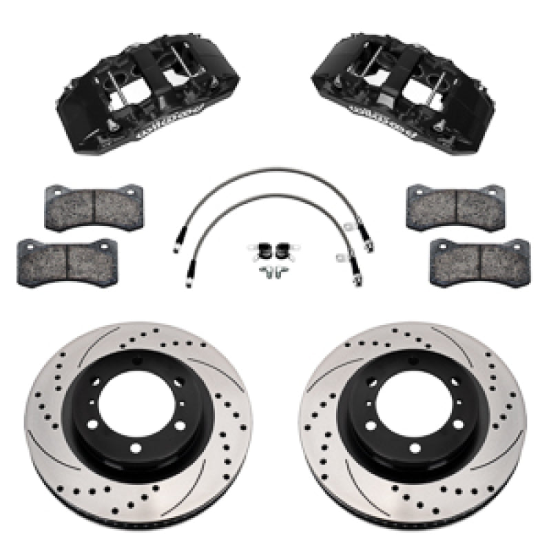 Wilwood 24-25 Toyota Tacoma Front Aero6-DM Big Brake Kit 13.38 In SRP Drilled Slotted Rotor/w Lines