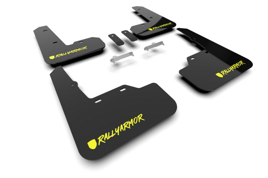 Rally Armor Black UR Mud Flap Altered Font Light Green Logo for 22-26 Subaru WRX