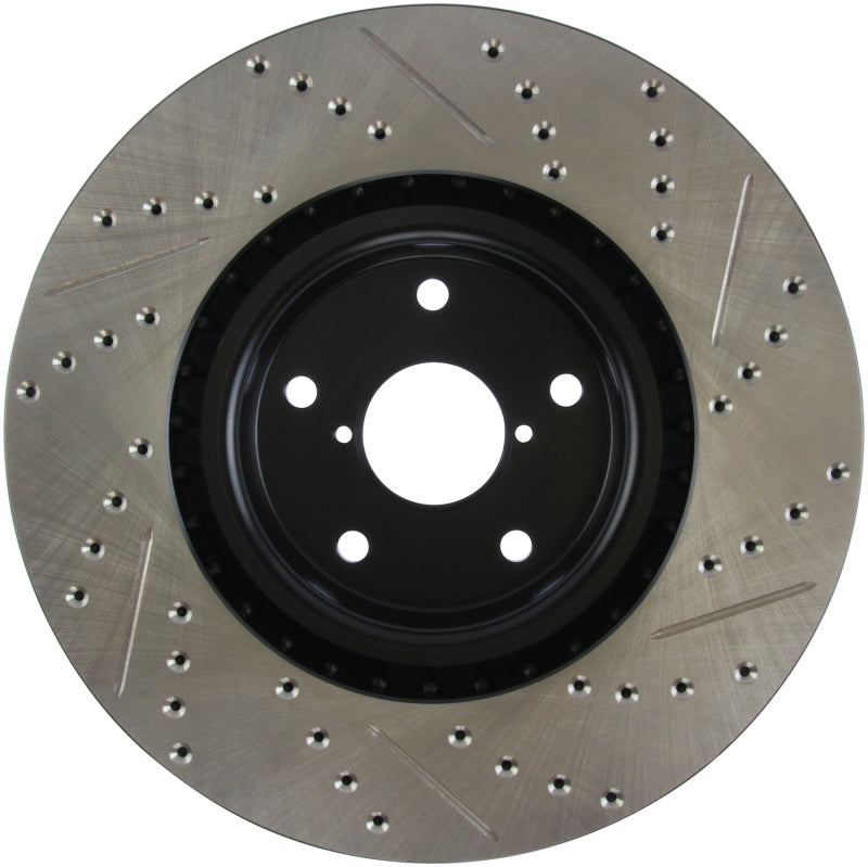 Stoptech Slotted Drilled Right Front Rotor for 05-10 Subaru WRX/STI/Impreza - view 5