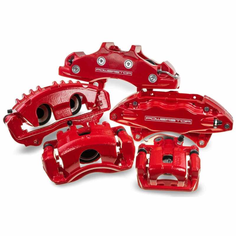 PowerStop Power Stop Saab 9-2X Rear Red Calipers with Brackets - Pair - view 5