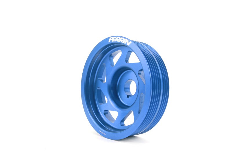 Perrin Performance PERRIN Lightened Crank Pulley - Blue for 93-14 Subaru WRX/STI/Impreza - view 2