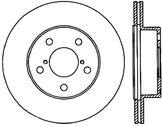 Stoptech Slotted Drilled Right Rear Rotor for 05-07 Subaru WRX/STI/Impreza