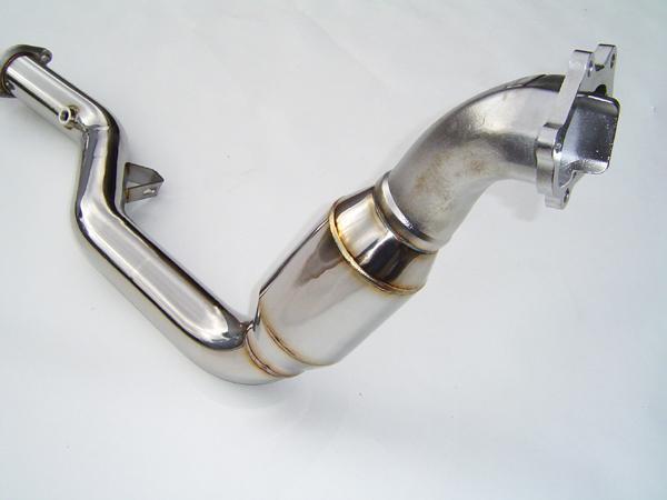 Invidia Polished Divorced Waste Gate Downpipe with High Flow Cat for 02-07 Subaru WRX/STI - view 2