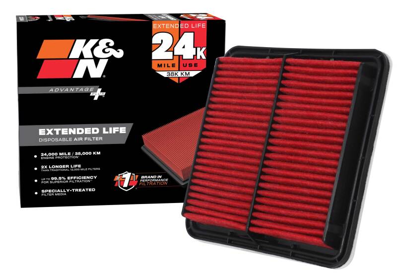 K&N Engineering K N Advantage Plus Air Filter 24K Miles Outback Leg for 03-10 Subaru Impreza - view 3