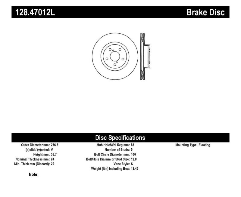 Stoptech Drilled Sport Brake Rotor - view 2