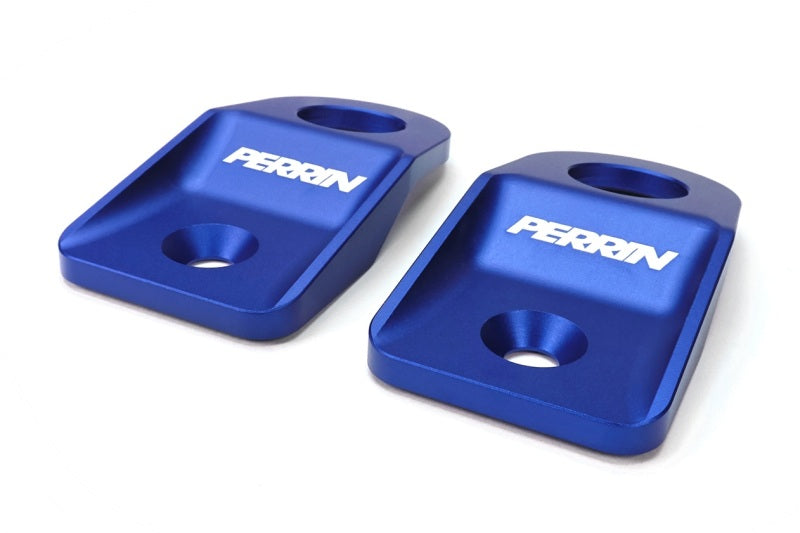 Perrin Performance PERRIN Outback Upper Radiator Bracket Set - Blue for 08-14 Subaru WRX/STI/Impreza