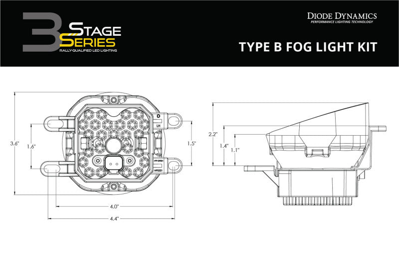 Diode Dynamics SS3 Max Type B Kit ABL - Yellow SAE Fog - view 9