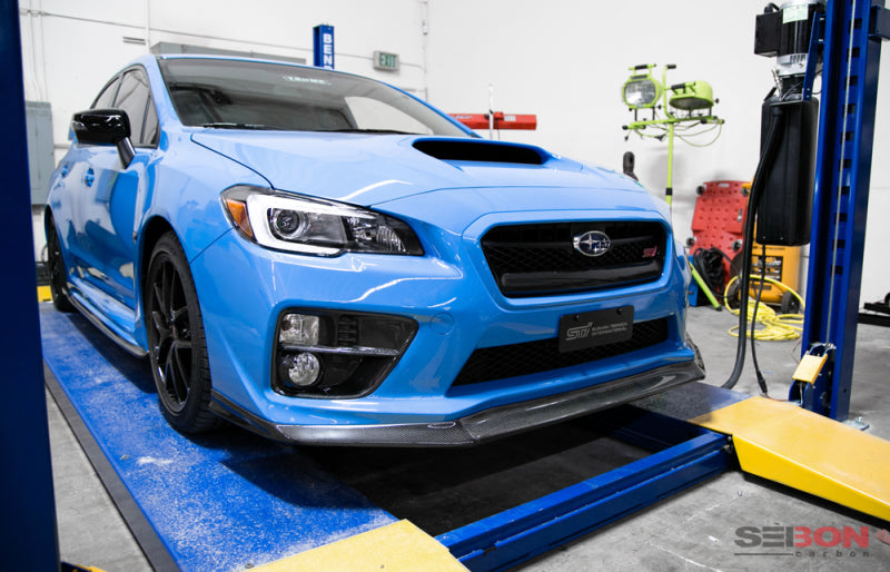Seibon + MB1-Style Carbon Fiber Front Lip for 2015 Subaru WRX/STI - view 5